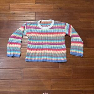 Boho Oversized Boxy Striped Sweater Knit| Grannycore|Handmaid vibe